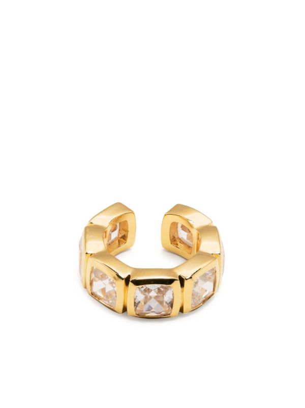 browns Tom Wood 9kt yellow gold Cushion Zirconia ear cuff | Browns Earrings