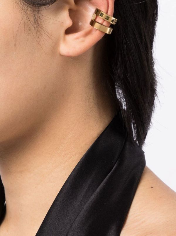 Browns Tom Wood Arch Zirconia Double Cuff Earrings | Browns Earrings