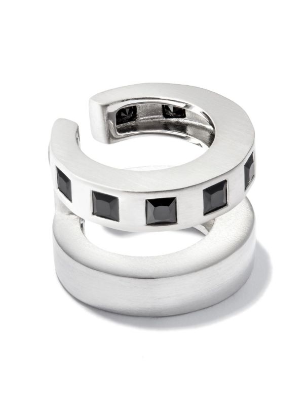 browns Tom Wood Arch Zirconia Double cuff earrings | Browns Rings