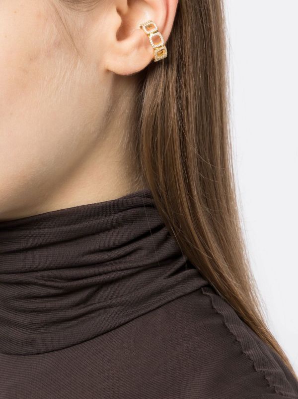 Browns Tom Wood Gold-plated Cushion Open Crystal Single Ear Cuff | Browns Earrings