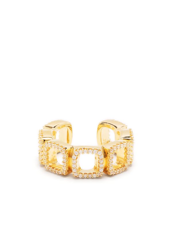 browns Tom Wood gold-plated Cushion Open crystal single ear cuff | Browns Earrings