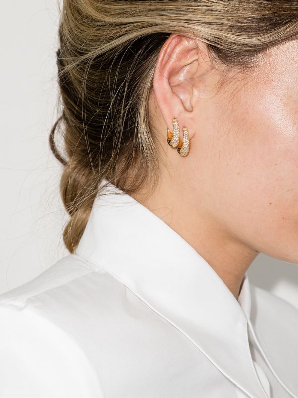 Browns Tom Wood Gold-plated Liz Crystal Hoop Earrings | Browns Earrings