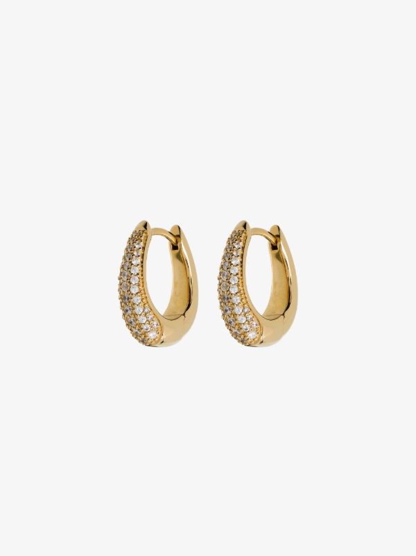 browns Tom Wood gold-plated Liz crystal hoop earrings | Browns Earrings