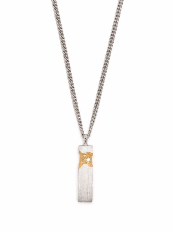 browns Tom Wood Mined Cube Diamond Pendant Necklace | Browns Necklaces