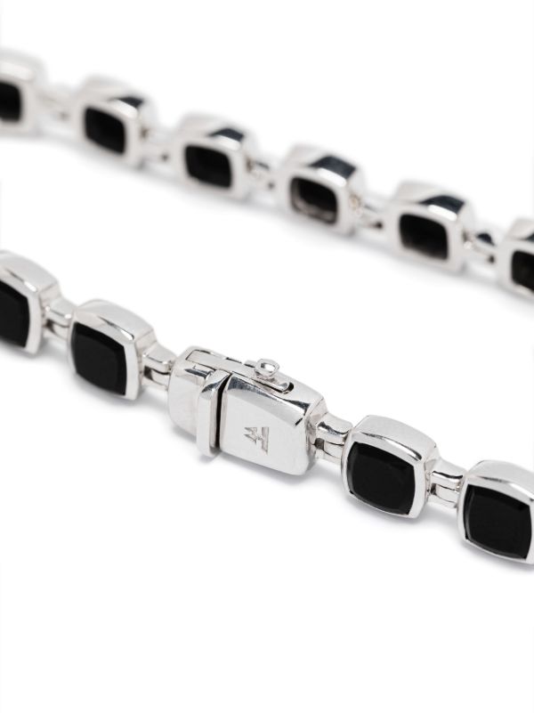 Browns Tom Wood Recycled Silver Onyx Bracelet | Browns Bracelets