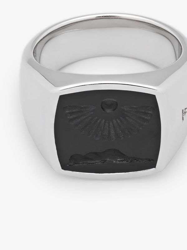 Browns Tom Wood Sterling Silver Clytia Onyx Ring | Browns Rings