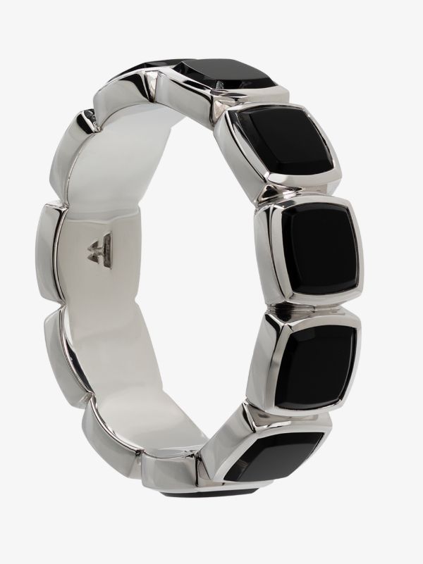 Browns Tom Wood Sterling Silver Cushion Band Polished Onyx Ring | Browns Rings