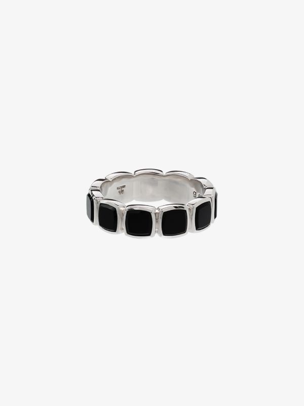 browns Tom Wood sterling silver Cushion Band Polished Onyx ring | Browns Rings
