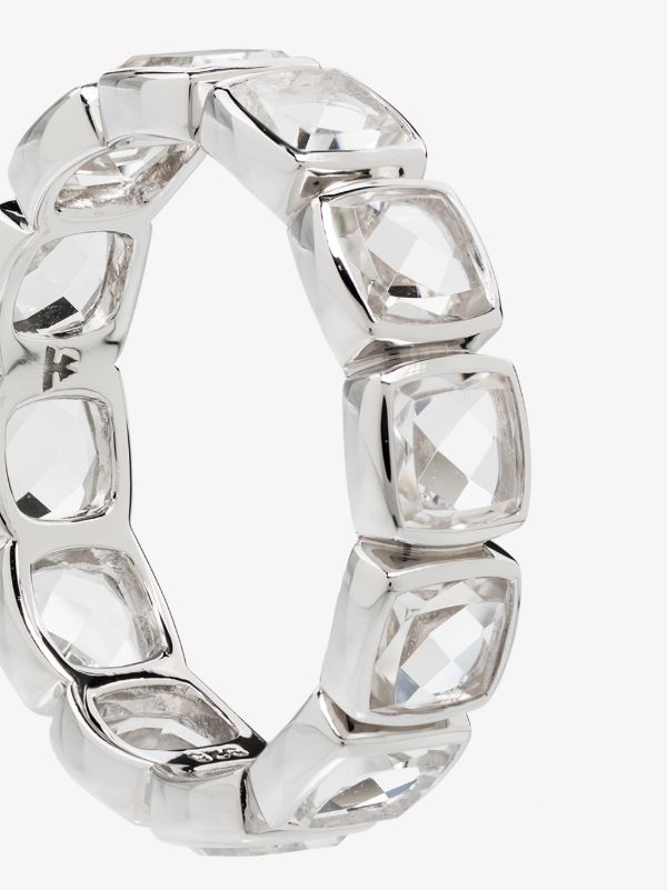 Browns Tom Wood Sterling Silver Cushion Band Rock Crystal Ring | Browns Rings