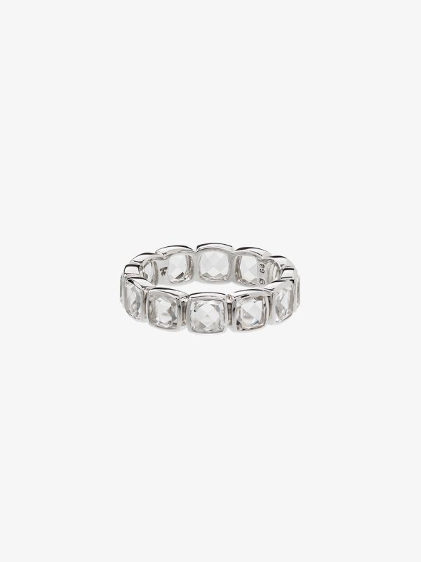 browns Tom Wood sterling silver Cushion Band Rock Crystal ring | Browns Rings