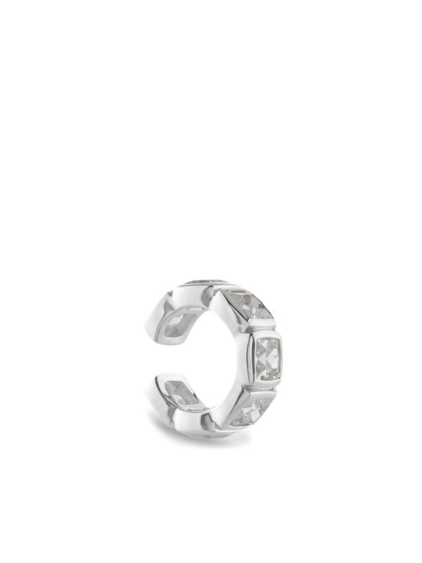 browns Tom Wood sterling silver Cushion crystal-embellished ear cuff | Browns Earrings