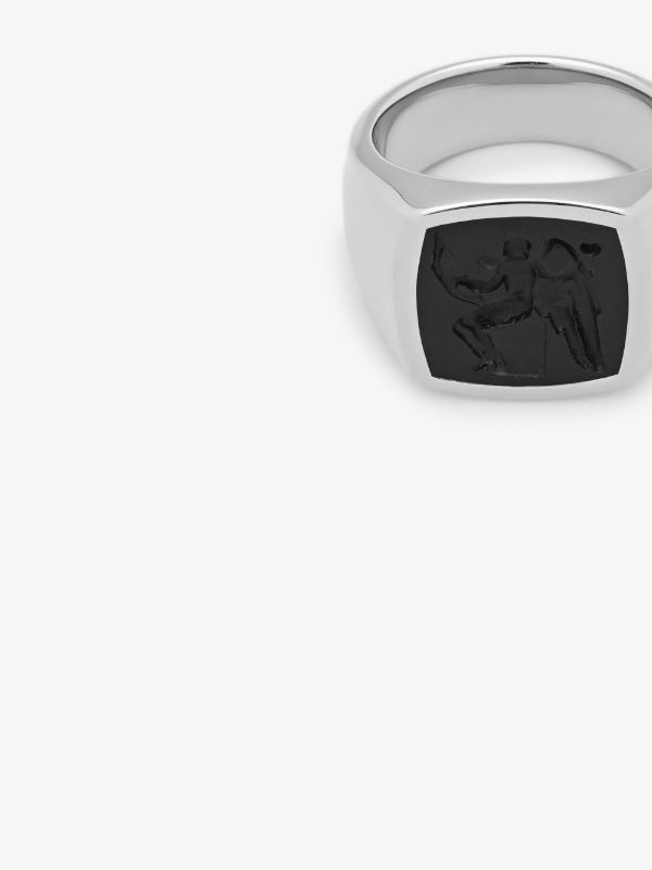 Browns Tom Wood Sterling Silver Eros Onyx Ring | Browns Rings