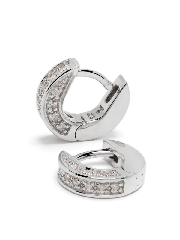 Browns Tom Wood Sterling Silver Nova Huggies Zirconia Earrings | Browns Earrings