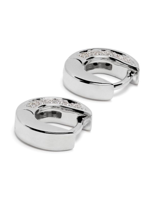 Browns Tom Wood Sterling Silver Nova Huggies Zirconia Earrings | Browns Earrings
