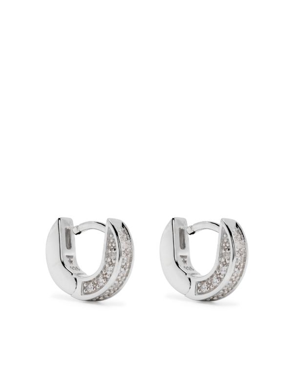 browns Tom Wood Sterling Silver Nova Huggies Zirconia Earrings | Browns Earrings