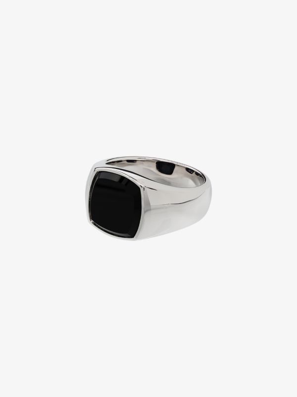 browns Tom Wood sterling silver Shelby onyx ring | Browns Rings