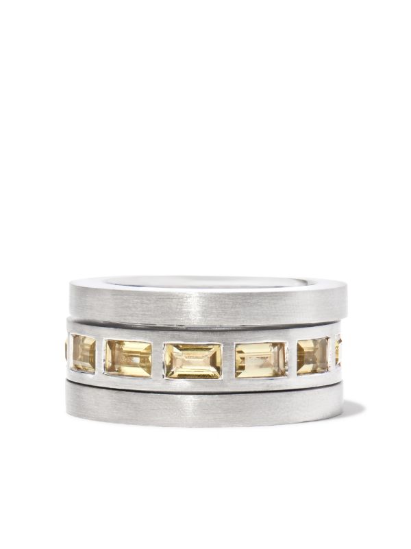 Browns Tom Wood Sterling Silver Vault Double Arch Quartz Ring | Browns Rings