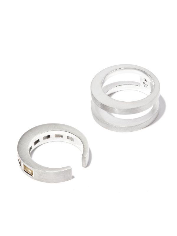 Browns Tom Wood Sterling Silver Vault Double Arch Quartz Ring | Browns Rings