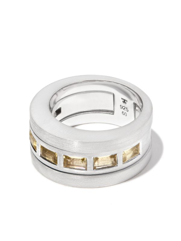 browns Tom Wood sterling silver Vault Double Arch quartz ring | Browns Rings