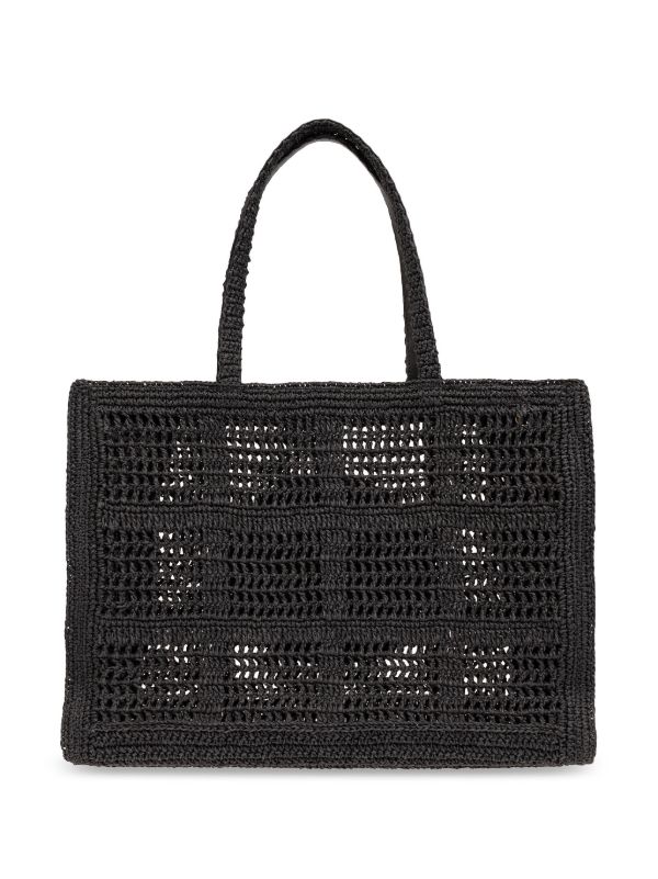 Browns Tory Burch Black Ella Large Paper Tote Bag | Browns Tote Bags