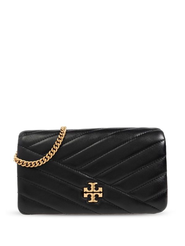 browns Tory Burch Black Kira Chevron Leather Cross Body Bag | Browns Messenger & Crossbody Bags