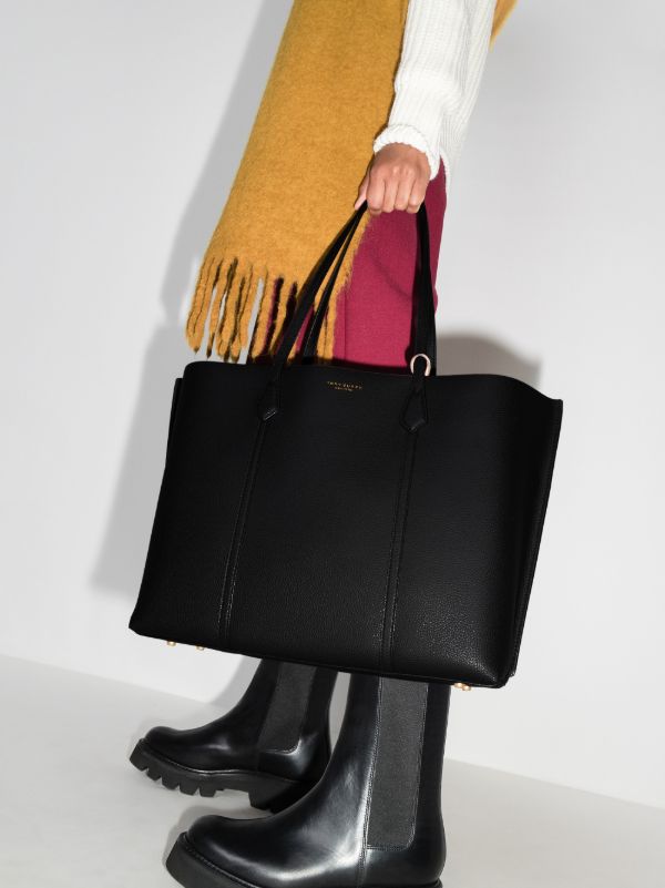 Browns Tory Burch Black Perry Triple Compartment Tote Bag | Browns Tote Bags