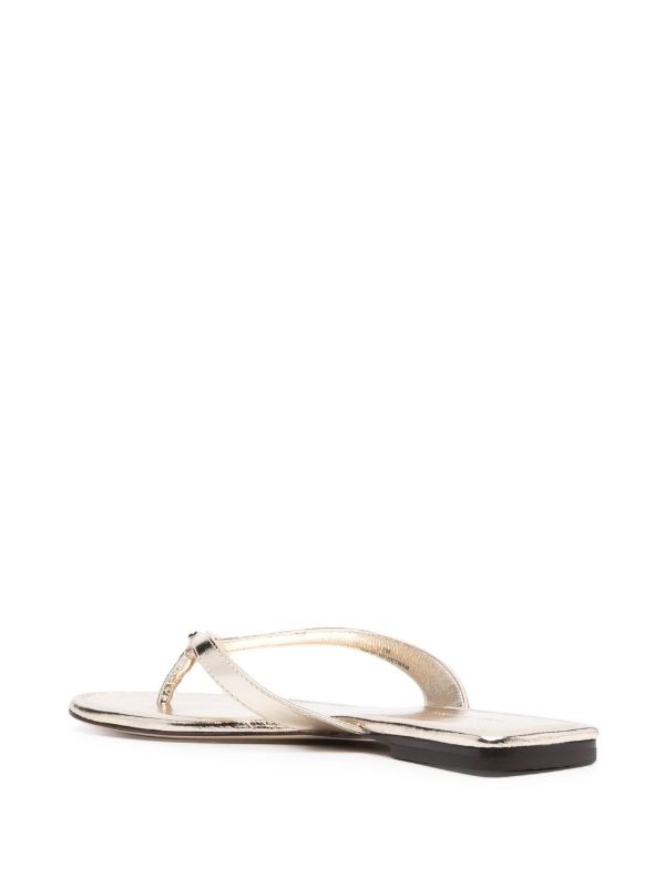 Browns Tory Burch Flat Leather Flip-Flops | Browns Flip Flops & Slides