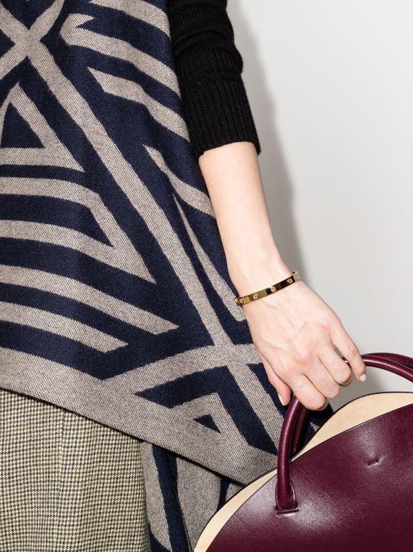 Browns Tory Burch Gold Tone Miller Hinge Stud Bangle | Browns Bracelets