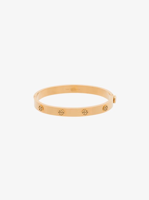 browns Tory Burch gold tone Miller hinge stud bangle | Browns Bracelets