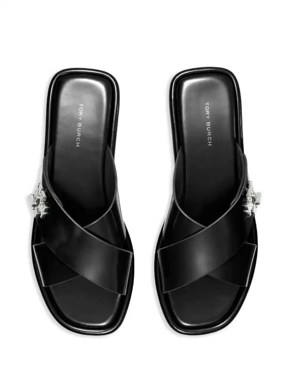 Browns Tory Burch Leather Slides | Browns Flip Flops & Slides