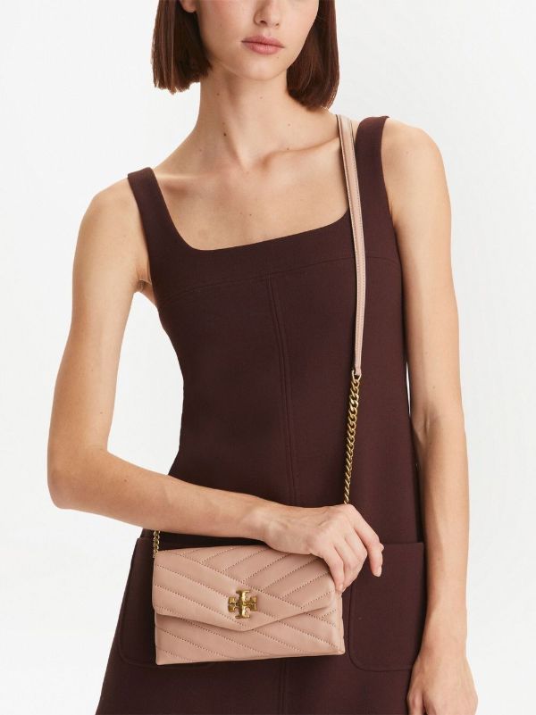 Browns Tory Burch Neutral Kira Chevron Leather Cross Body Bag | Browns Messenger & Crossbody Bags
