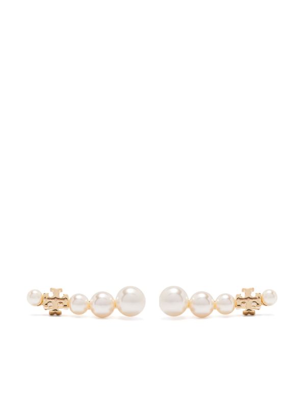 browns Tory Burch Pearl Ear Crawler earrings | Browns Earrings