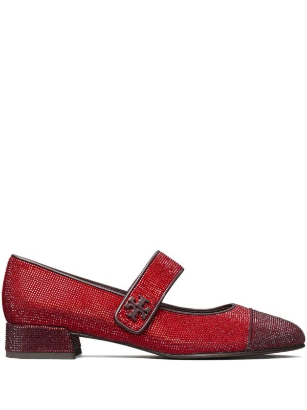 browns Tory Burch Red Mary Jane Ballet Flats | Browns Ballerina Shoes