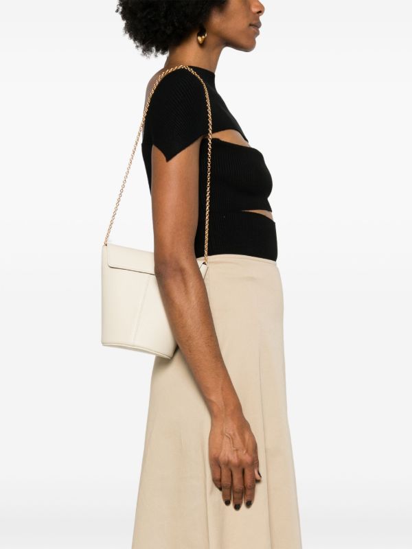 Browns Tsatsas White Olive Leather Bucket Bag | Browns Bucket Bags