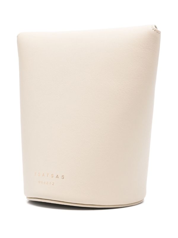 Browns Tsatsas White Olive Leather Bucket Bag | Browns Bucket Bags