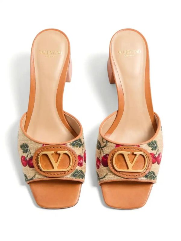 Browns Valentino Garavani 60mm VLogo Signature Cherryfic Sandals | Browns Sandals