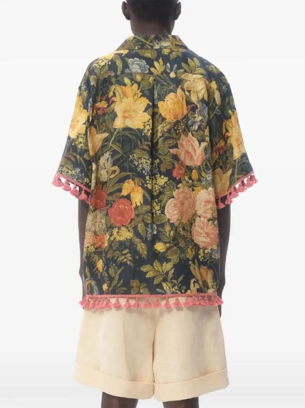 Browns Valentino Garavani Apres L'Hiver Linen Bowling Shirt | Browns Shirts