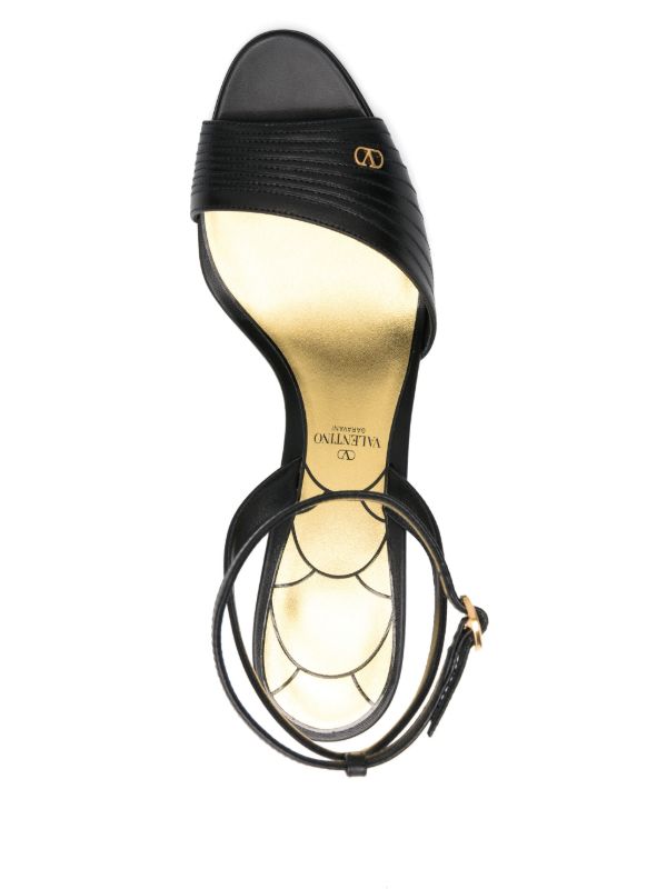 Browns Valentino Garavani Black 85mm Ladycrush Sandals | Browns Sandals