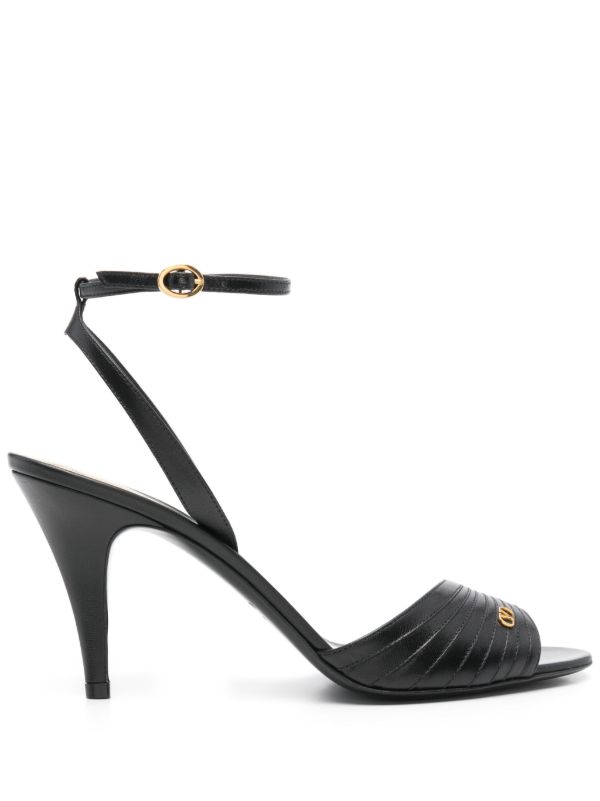 browns Valentino Garavani Black 85mm Ladycrush Sandals | Browns Sandals