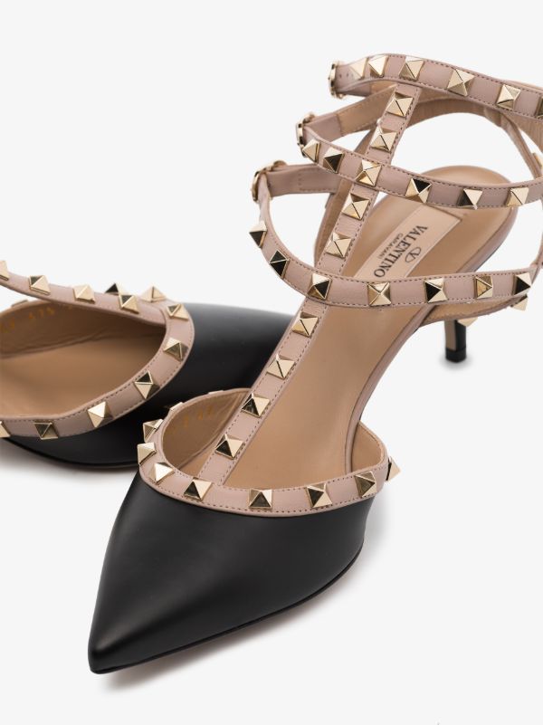 Browns Valentino Garavani Black And Neutral Rockstud 65 Leather Pumps | Browns Pumps