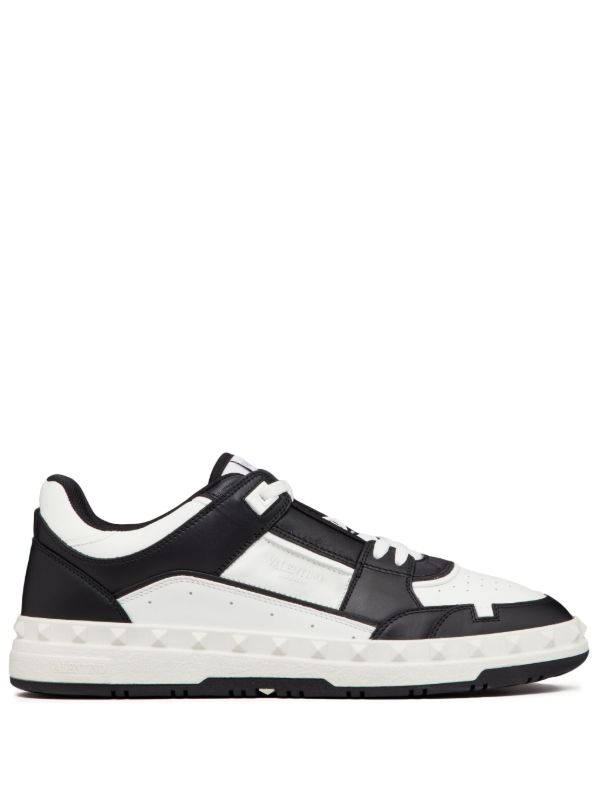 browns Valentino Garavani Black Freedots Leather Sneakers | Browns Low-Tops