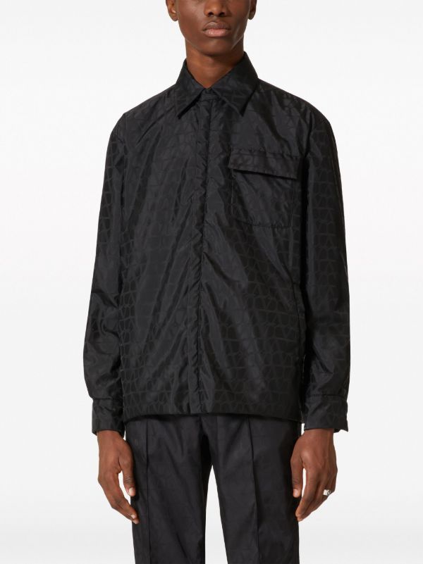 Browns Valentino Garavani Black Toile Iconographe Reversible Jacket | Browns Down Jackets