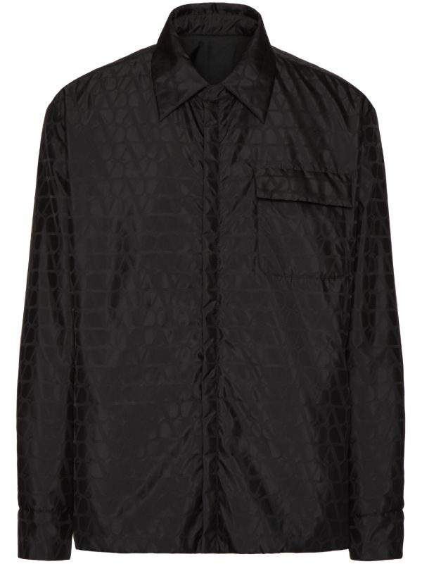 browns Valentino Garavani Black Toile Iconographe Reversible Jacket | Browns Down Jackets