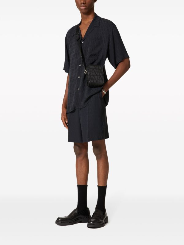 Browns Valentino Garavani Black Toile Iconographe Silk Shorts | Browns Khaki Shorts