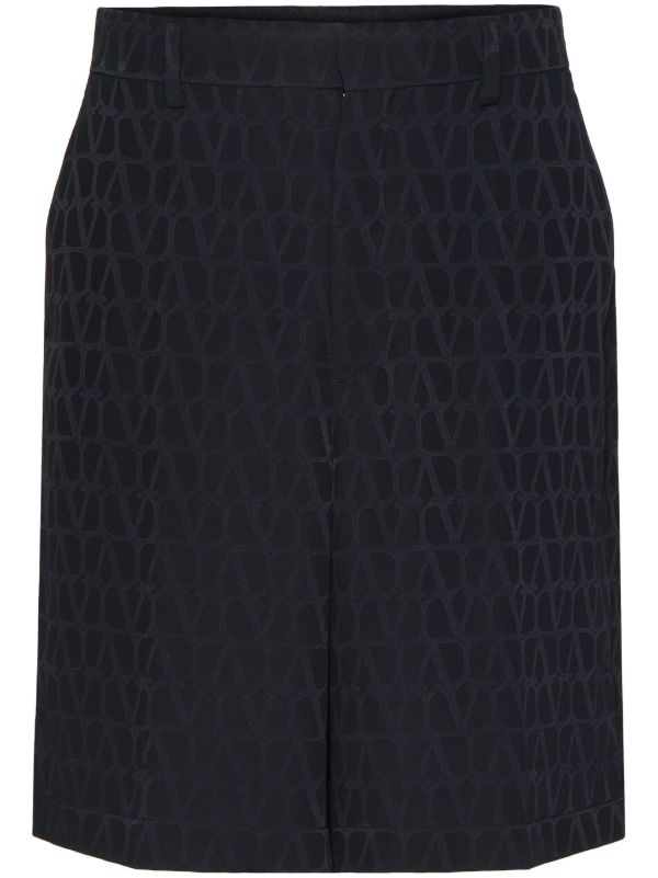 browns Valentino Garavani Black Toile Iconographe Silk Shorts | Browns Khaki Shorts
