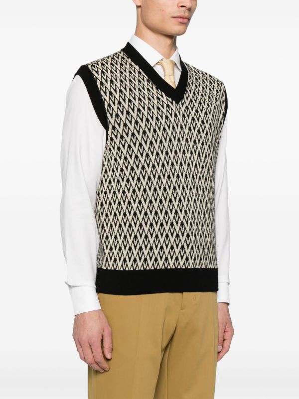 Browns Valentino Garavani Black Toute La V Vest | Browns Knitted Sweaters