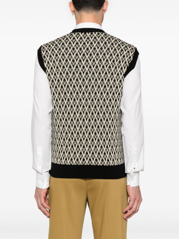 Browns Valentino Garavani Black Toute La V Vest | Browns Knitted Sweaters