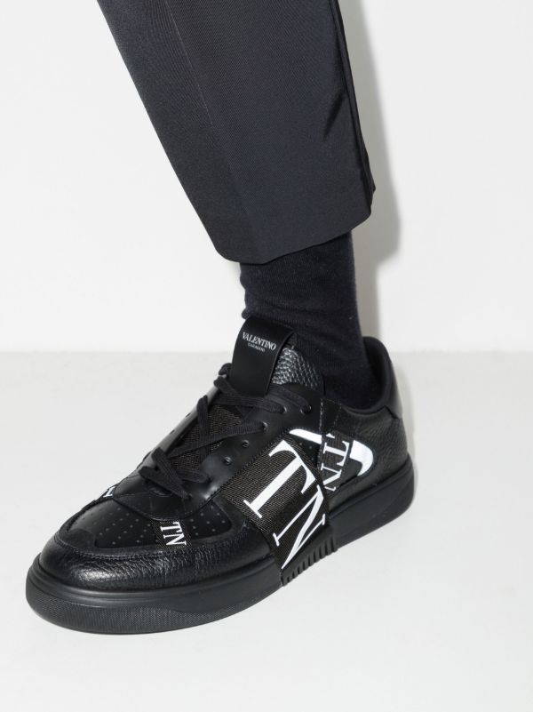 Browns Valentino Garavani Black VL7N Low Top Leather Sneakers | Browns Low-Tops