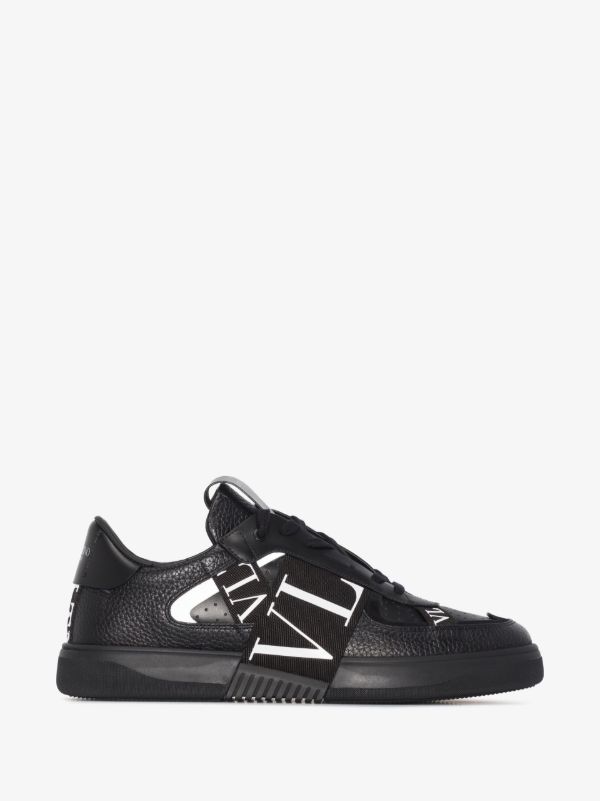 browns Valentino Garavani Black VL7N Low Top Leather Sneakers | Browns Low-Tops