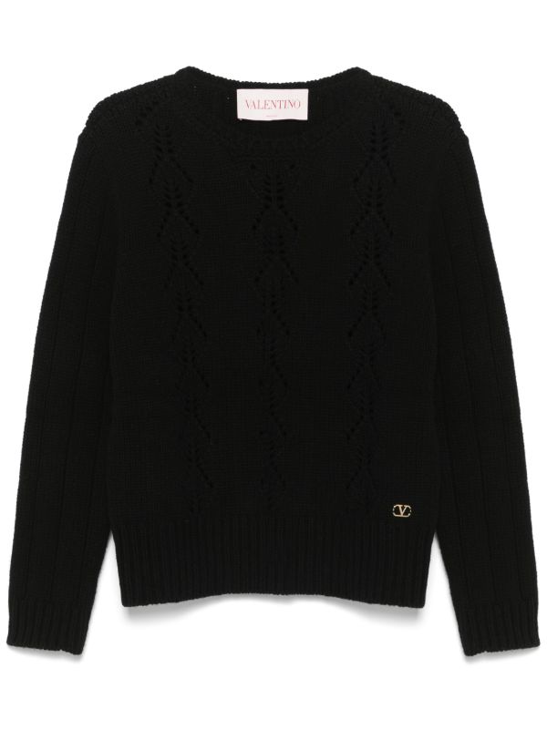 browns Valentino Garavani Black VLogo Signature Sweater | Browns Knitted Sweaters